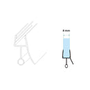 Rubber strip tbv onderzijde 1/4 rond enkele deur