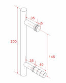 Deurgreep type 1 20 cm chroom