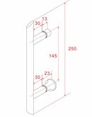 Deurgreep type 2 25 cm chroom