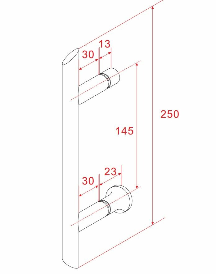 Deurgreep type 2 25 cm chroom