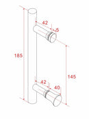 Deurgreep type 3 18,5 cm chroom