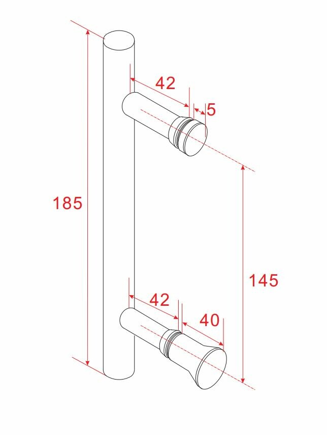 Deurgreep type 3 18,5 cm chroom