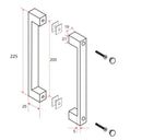 Deurgreep type 5 22,5 cm mat zwart
