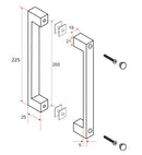 Deurgreep type 6 22,5 cm chroom