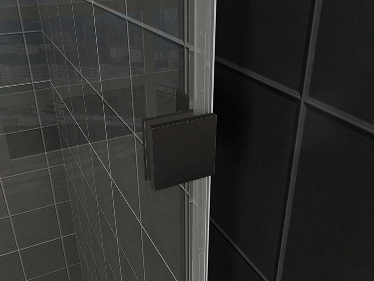 Less glaskoppelingset voor profielloze inloopdouche 2 stuks mat zwart