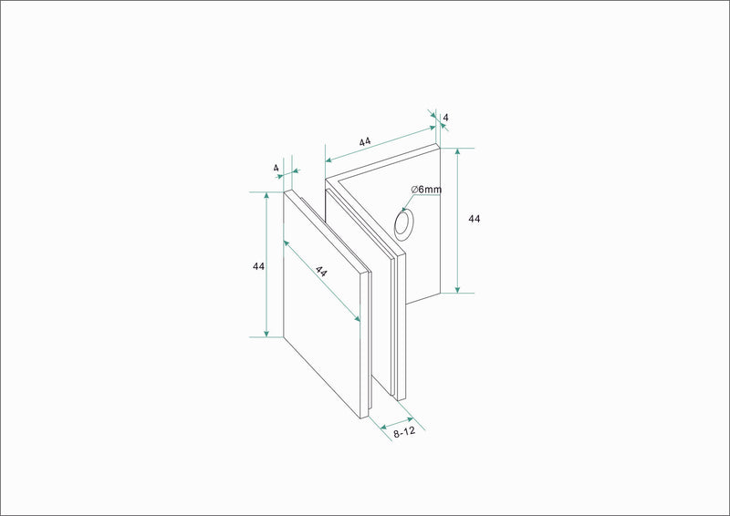 Less glaskoppelingset voor profielloze inloopdouche 2 stuks geborsteld messing