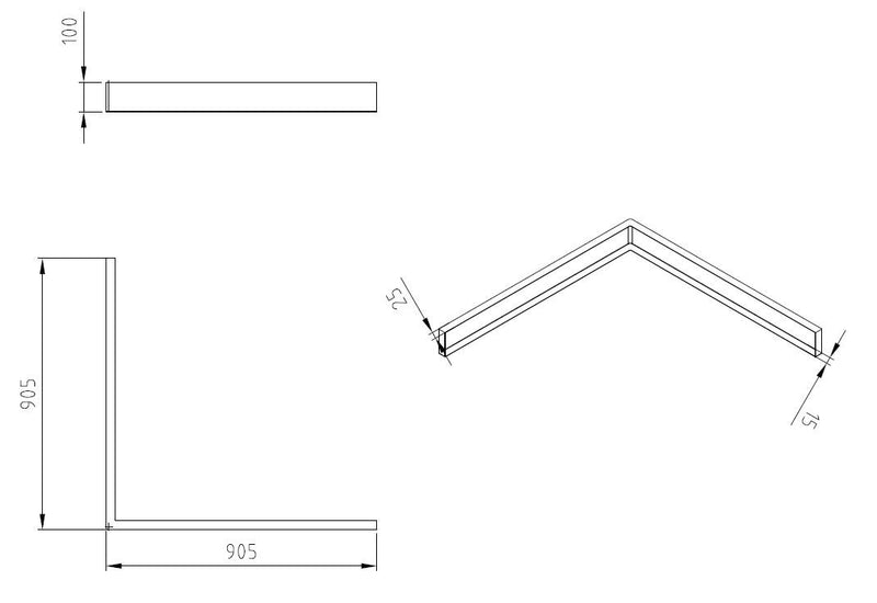 Voorzetpaneel met poten voor douchebak 90 x 90 x 4 cm glans wit