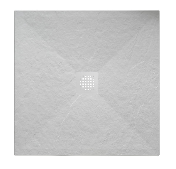Stonea douchebak antislip composiet 900x900x30 mm inkortbaar mat wit