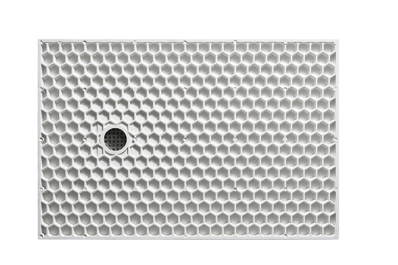 Stonea douchebak antislip composiet 900x1600x30 mm inkortbaar mat wit