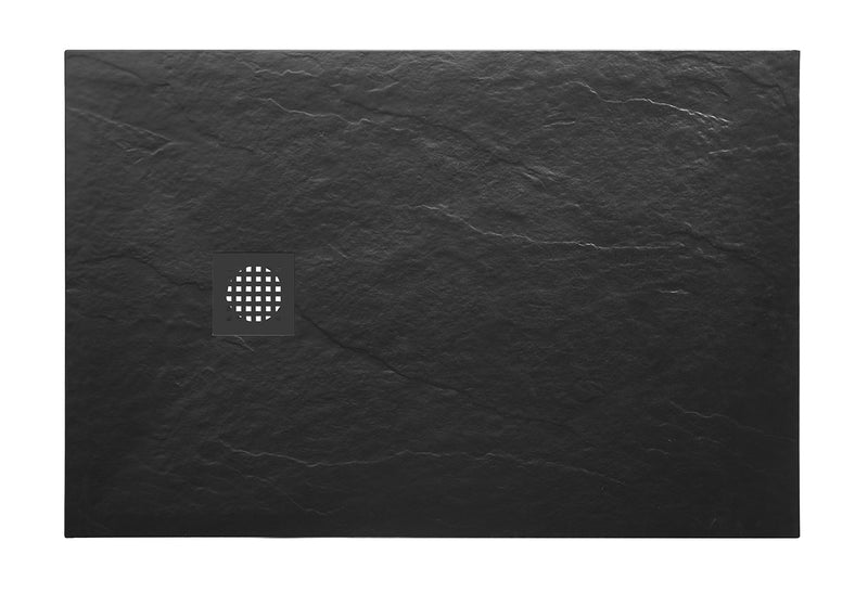 Stonea douchebak antislip composiet 800x1200x30 mm inkortbaar mat zwart