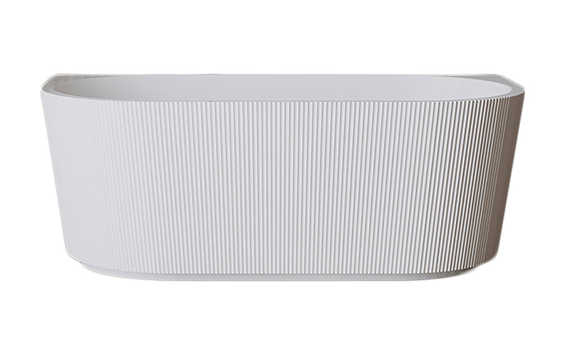 Rivi half vrijstaand ligbad 180 x 80 cm acryl mat wit met waste mat wit