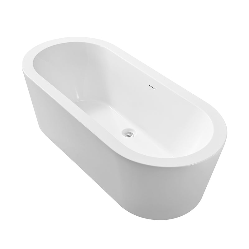 Bianco vrijstaand ligbad 178 x 80 cm acryl glans wit met waste glans wit