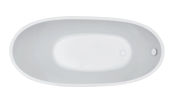 Trapeze vrijstaand ligbad 170 x 77 cm acryl glans wit met waste glans wit