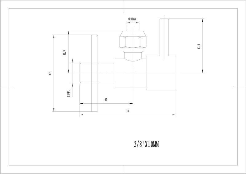 Minimal hoekstopkraan 3/8" x 3/8" of knel 10 mm mat zwart