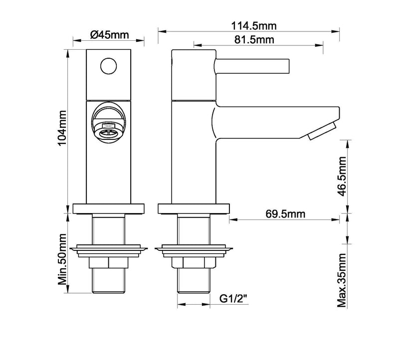 Caral Amador fonteinkraan Kiwa 1/2'' geborsteld brons koper PVD