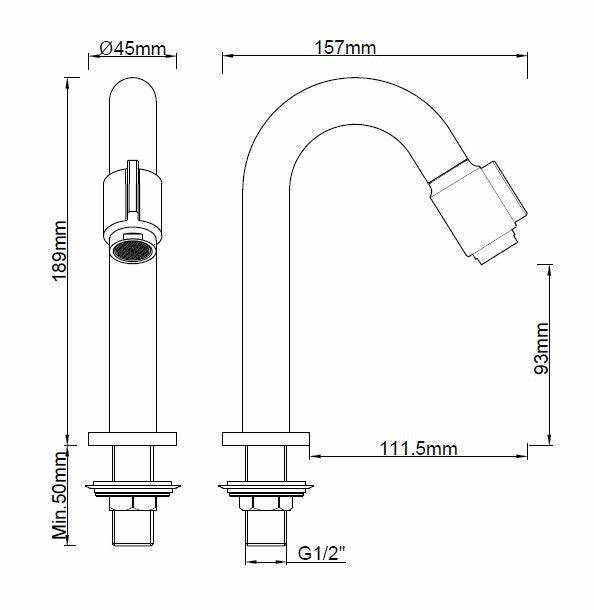 Caral Victoria fonteinkraan 1/2'' geborsteld brons koper PVD