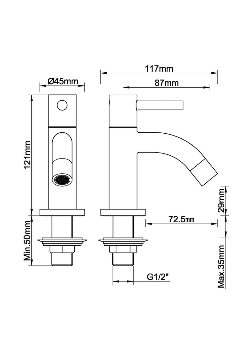 Cimara fonteinkraan Kiwa 1/2" chroom