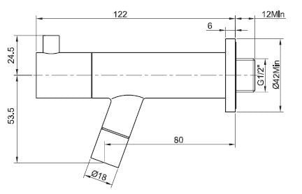 Amador fonteinkraan met muurbevestiging Kiwa 1/2'' geborsteld staal PVD