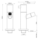 Amador fonteinkraan met muurbevestiging Kiwa 1/2'' geborsteld brons koper PVD