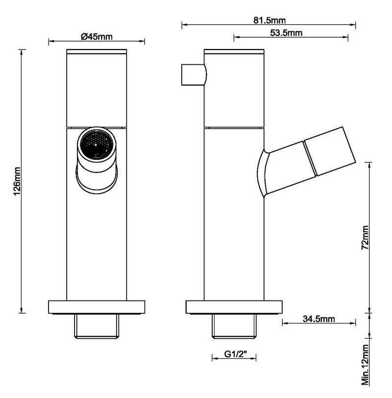Amador fonteinkraan met muurbevestiging Kiwa 1/2'' geborsteld koper