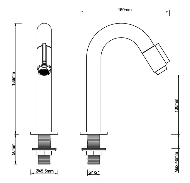 Caral Victoria fonteinkraan 1/2" gunmetal PVD