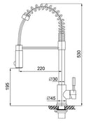 Floyd keukenkraan met coldstart en handdouche RVS