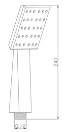 304 handdouche vierkant 1 stand geborsteld RVS