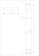304 douchearm met plafondbevestiging vierkant 20 cm geborsteld RVS