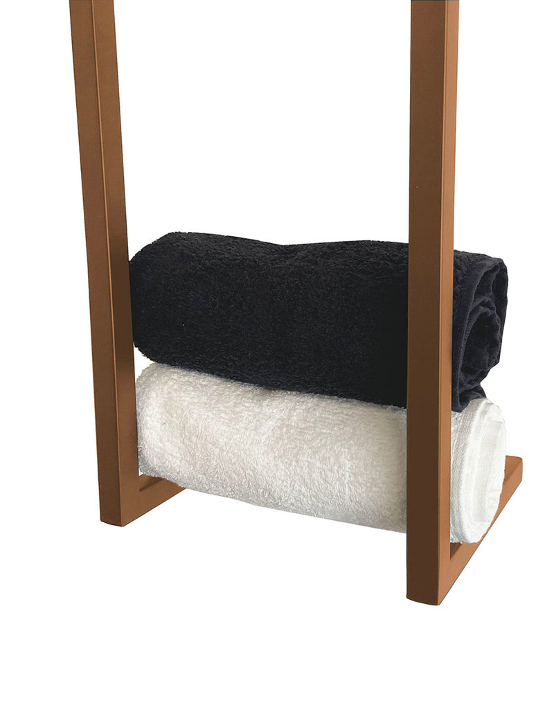 Loft handdoekrek 95 x 25 x 20 cm geborsteld brons koper PVD