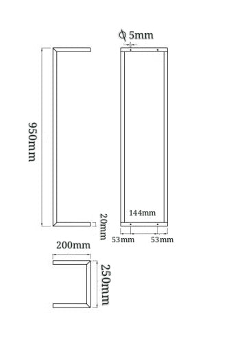 Loft handdoekrek 95 x 25 x 20 cm geborsteld brons koper PVD