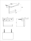Alonzo toiletrolhouder met planchet RVS geborsteld