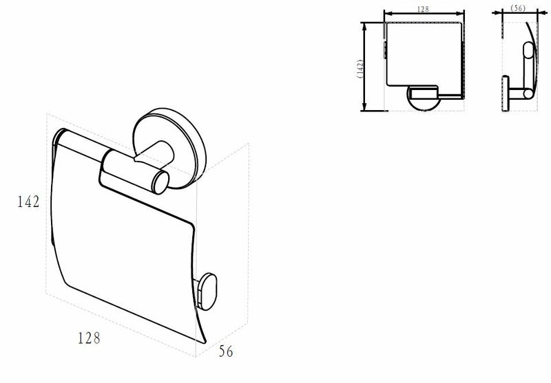Alonzo toiletrolhouder met klep chroom