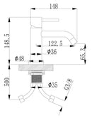 Style wastafelkraan geborsteld koper PVD