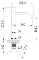 Style XL wastafelkraan hoog geborsteld messing PVD