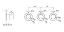 Caral afbouwdeel thermostatische douchekraan met 2 stopkranen geborsteld messing PVD