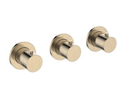 Caral afbouwdeel thermostatische douchekraan met 2 stopkranen geborsteld messing PVD