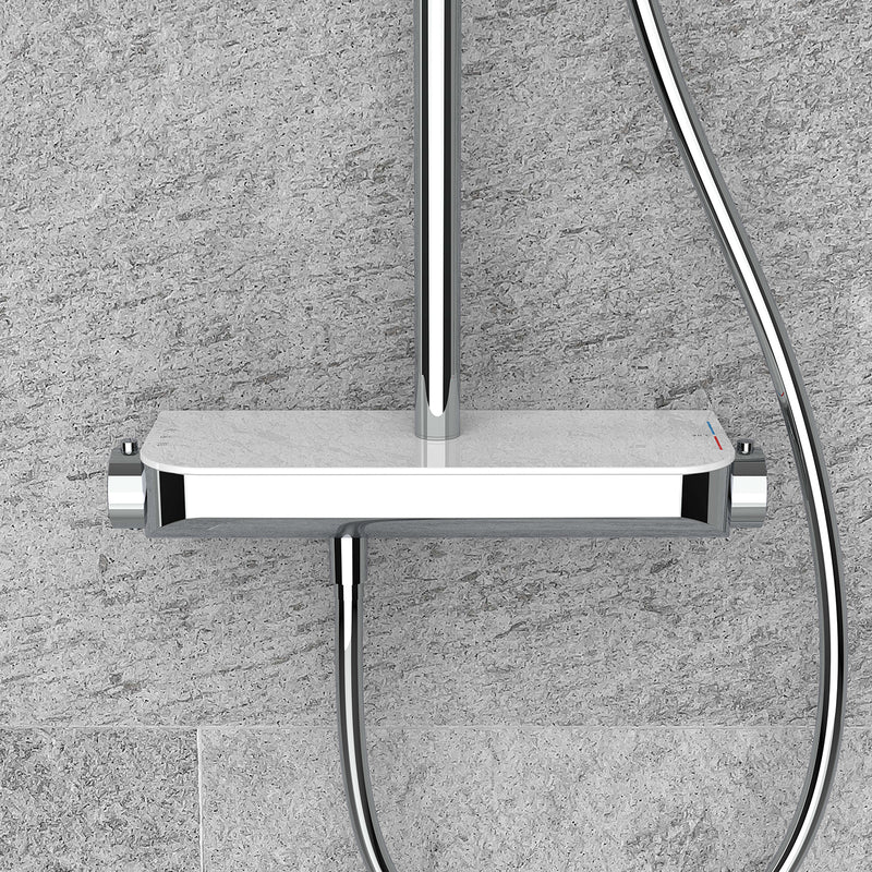 Tondell thermostatische regendoucheset opbouw met planchet chroom