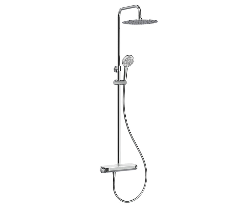 Tondell thermostatische regendoucheset opbouw met planchet chroom