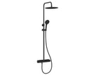 Tondell thermostatische regendoucheset opbouw met planchet mat zwart