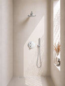 Caral inbouwthermostaat 2 weg rond compleet met hoofddouche 25 cm en staafhanddouche chroom