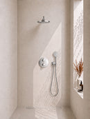 Caral inbouwthermostaat 2 weg rond compleet met hoofddouche 30 cm en 3 standen handdouche handdouche chroom