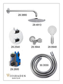 Caral inbouwthermostaat 2 weg rond compleet met hoofddouche 25 cm en 3 standen handdouche handdouche chroom