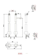 set universele vrijstaande badkraankoppelingen rond
