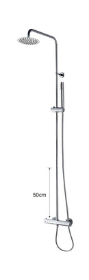 Caral eco thermostatische regendoucheset opbouw chroom