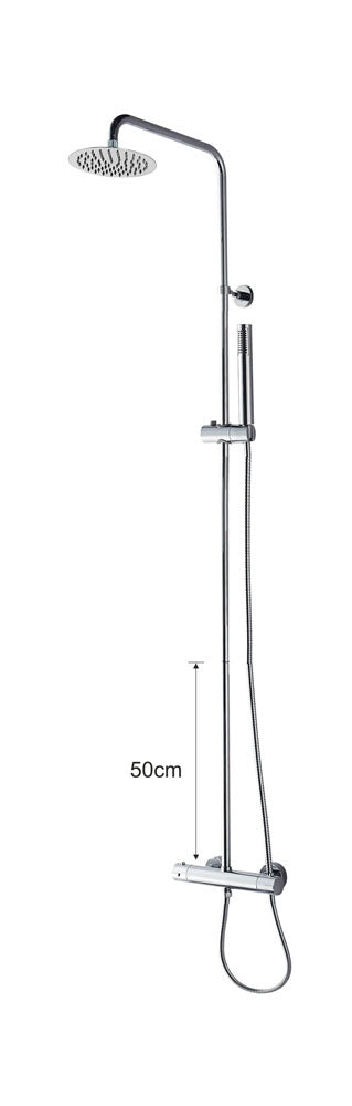 Caral eco thermostatische regendoucheset opbouw chroom