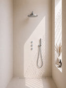 Caral inbouwthermostaat 2 stopkranen compleet met hoofddouche 30 cm en staafhanddouche chroom