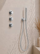 Caral inbouwthermostaat 2 stopkranen compleet met hoofddouche 25 cm en staafhanddouche chroom