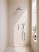 Caral inbouwthermostaat 2 stopkranen compleet met hoofddouche 30 cm en 3 standen handdouche chroom
