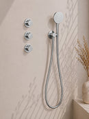 Caral inbouwthermostaat 2 stopkranen compleet met hoofddouche 30 cm en 3 standen handdouche chroom