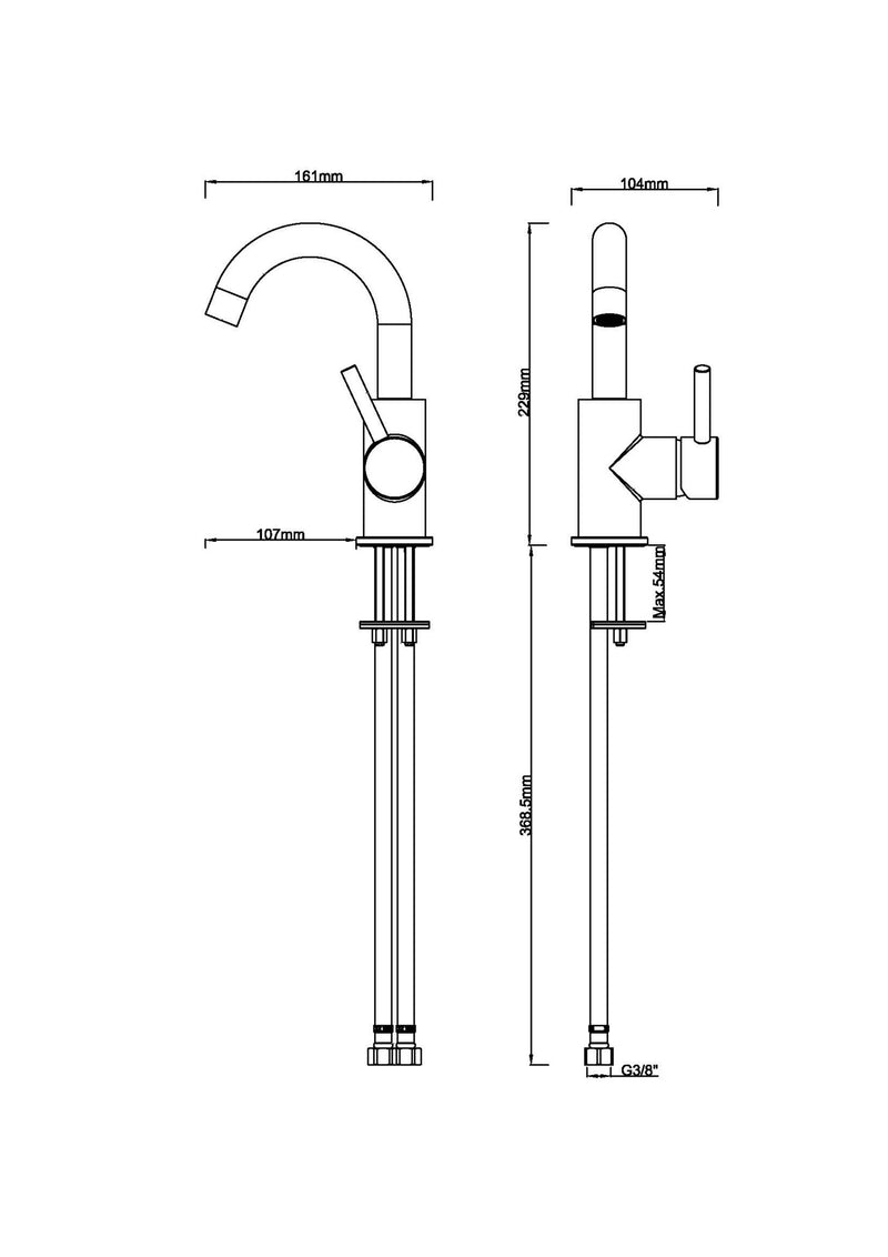 Caral wastafelkraan met draaibare uitloop chroom